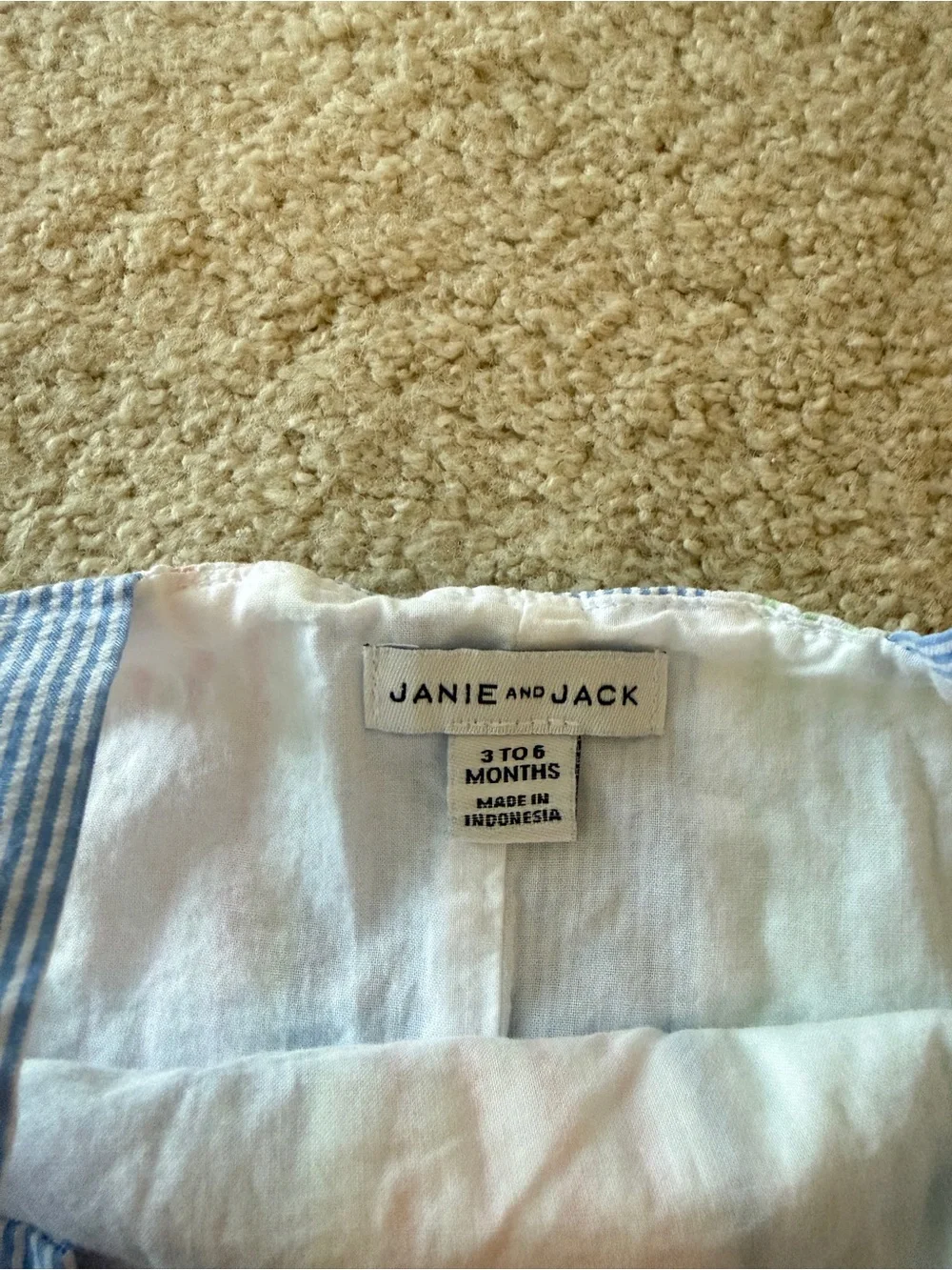 Janie & Jack: Boys 3-6M Seersucker Shortalls